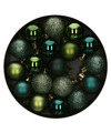 Atmosphera Kerstballen 18ST groen glans en mat D3 cm kunststof