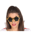 Atosa Carnaval-verkleed party bril Stars Disco-eighties thema goud volwassenen