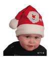 Baby kerstmuts rood met kerstman -polyester -voor baby-peuter 1-2 jaar