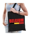 Belgie supporter schoudertas Belgium zwart katoen