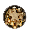 Bellatio Decorations Kerstballen met piek 33 stuks goudkleurig onbreekbaar 5-6-8 cm