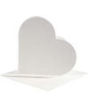 Blanco witte kaarten in hartvorm 10x stuks