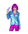 Blauwe disco jaren 70 jasje voor dames