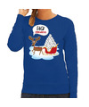 Blauwe Kerstsweater-Kerstkleding F#ck coronavirus voor dames