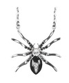 Boland Carnaval-verkleed accessoires Heksen-halloween sieraden ketting met Spin zilver-zwart