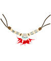 Boland Carnaval-verkleed accessoires Indianen sieraden kralen-veertjes ketting kunststof