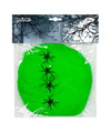 Boland decoratie spinnenweb-spinrag met spinnen 60 gram lichtgroen Halloween-horror versiering