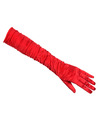 Boland Verkleed handschoenen voor dames lang model polyester rood one size