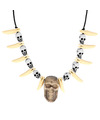 Boland Verkleed Piraten-Halloween sieraden ketting met tanden-schedels kunststof accessoires