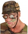 Camouflage helm met nep kogels