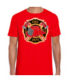 Carnaval Brandweerman shirt-kostuum rood voor heren