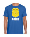 Carnaval shirt-outfit Politie embleem agent blauw voor heren