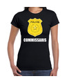 Carnaval shirt-outfit politie embleem commissaris zwart voor dames