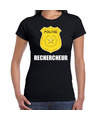 Carnaval shirt-outfit politie embleem rechercheur zwart voor dames
