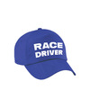 Carnaval verkleed pet-cap race driver-auto coureur blauw jongens en meisjes