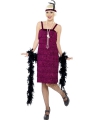 Charleston-jaren 20 donkerrood jurkje verkleedkleding voor dames