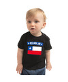 Chile-Chili landen shirtje met vlag zwart voor babys