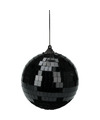 Christmas Decoration disco kerstbal 1x st zwart 10 cm kunststof