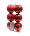 Christmas Red kerstboom decoratie kerstballen rood 6 stuks