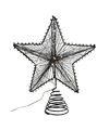 Countryfield kerst ster piek zwart met licht kunststof 25 cm