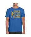 Dance all night long-70s-80s t-shirt blauw voor heren
