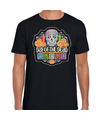 Day of the dead sugar skull horror-Halloween shirt-kostuum zwart voor heren