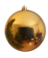 Decoris Kerstbal goudkleurig kunststof glans groot 14 cm