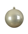 Decoris kerstbal groot formaat D14 cm licht champagne plastic
