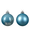 Decoris kerstballen 12x ijs blauw 6 cm -kunststof