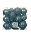Decoris Kerstballen 26x st lichtblauw 6-8-10 cm kunststof