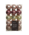 Decoris kerstballen 30x -lichtroze-oudroze-champagne- 6cm -kunststof
