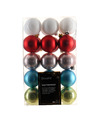Decoris kerstballen 30x multi gekleurd 6 cm -kunststof