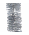 Decoris kerstslinger zilver 270 x 7,5 cm glitter tinsel-folie lametta