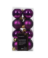 Decoris kleine kerstballen 16x paars 4 cm -kunststof