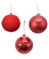 Decoris luxe kerstballen 12x st rood 8 cm kunststof