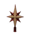 Decoris piek ster vorm kunststof donkerrood-goud 2,5 cm
