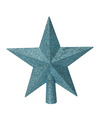 Decoris piek ster vorm kunststof ijs blauw 19 cm