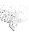 Diasy kerst tafelkleed 120 x 180 cm papier sneeuwvlokken