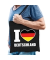 Duitsland schoudertas I love Deutschland zwart katoen