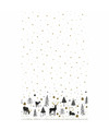 Duni kerst tafellaken-tafelkleed 138 x 220 cm -papier -met rendieren