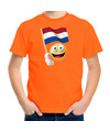 Emoticon landen-vakantie shirt oranje voor kinderen met emoticon