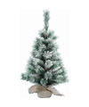 Everlands mini kunst kerstboom-kunstboom 60 cm besneeuwd