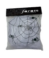 Faram Decoratie spinnenweb-spinrag met spinnen 100 gram wit Halloween-horror versiering