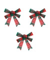 Feeric christmas strikjes 3x rood-groen 10 x 12 cm polyester
