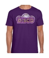 Feest DISCO t-shirt paars voor heren