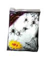 Fiestas Decoratie spinnenweb-spinrag met spinnen 100 gram wit Halloween-horror versiering
