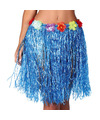 Fiestas Guirca Hawaii verkleed rokje voor volwassenen blauw 50 cm hoela rok tropisch