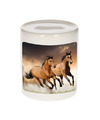 Foto bruin paard spaarpot 9 cm Cadeau paarden liefhebber