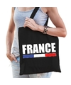 Frankrijk supporter schoudertas France zwart katoen