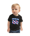 Fryslan-Friesland landen shirtje met vlag zwart voor babys